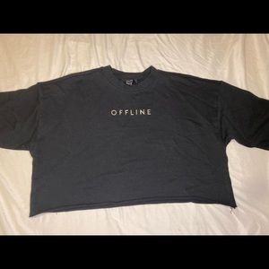 Black baggy cropped tee